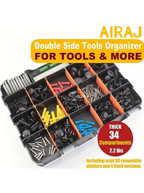 Kétoldalas Alkatrészdoboz, 34 Rekeszes Tárolódoboz