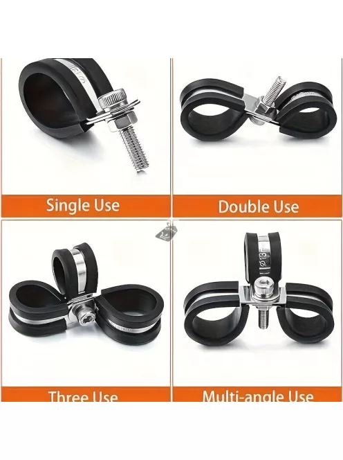 44 darabos rozsdamentes acél kábelcsipesz készlet gumimarkolattal