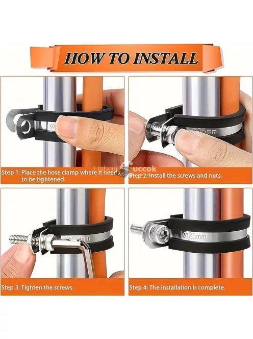 44 darabos rozsdamentes acél kábelcsipesz készlet gumimarkolattal