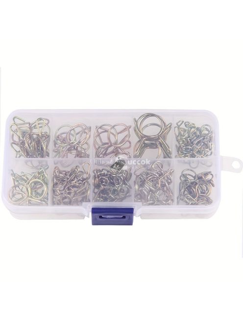 126 darabos rugós tömlőbilincs készlet öntözőtömlőkhöz, levegőcsövekhez