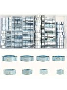 48 db-os Cinkbevonatú Rozsdamentes Acél Dupla Fülű Tömlőbilincs Készlet