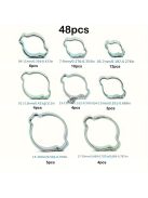 48 db-os Cinkbevonatú Rozsdamentes Acél Dupla Fülű Tömlőbilincs Készlet