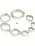 48 db-os Cinkbevonatú Rozsdamentes Acél Dupla Fülű Tömlőbilincs Készlet