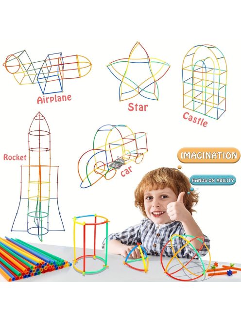 100 darabos szalma építőjáték