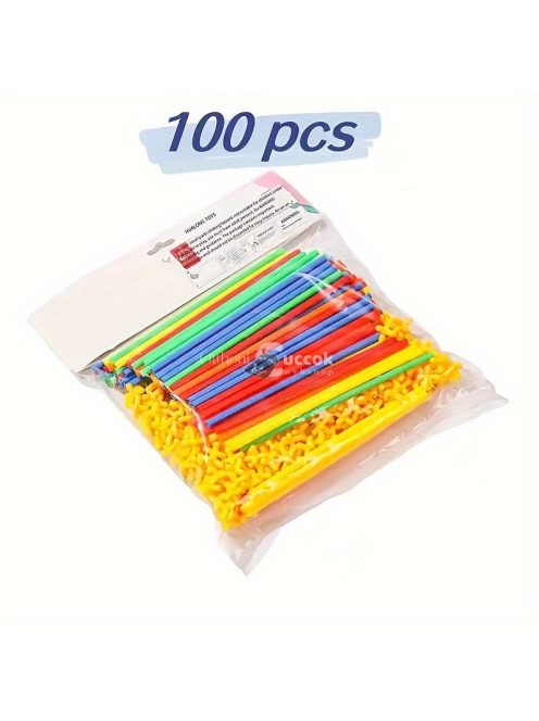 100 darabos szalma építőjáték