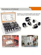 52 darabos rozsdamentes acél kábelbilincs készlet