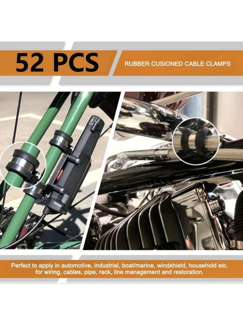 52 darabos rozsdamentes acél kábelbilincs készlet