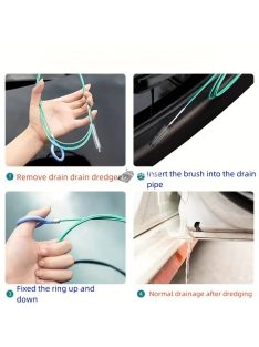   Többcélú lefolyótisztító szerszám, rugalmas acélkábel kefe autó napfénytetőhöz, ajtóhoz, hűtőszekrényhez és üzemanyagtartály-karbantartáshoz