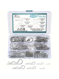   100db Sasszeg Készlet, Rozsdamentes Acél R Kapcsok Rugós Rögzítő Kapcsok