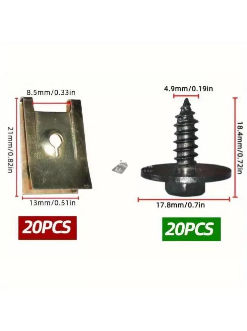 40 darabos U-anyás csavar és csavar készlet