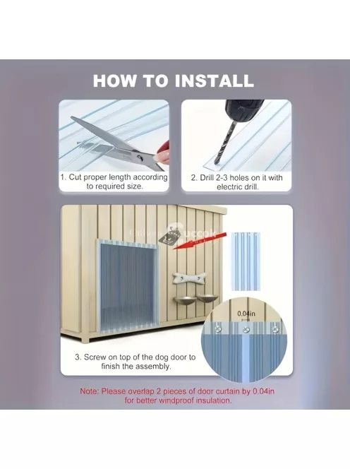 Könnyen felszerelhető PVC kutyaajtó függöny