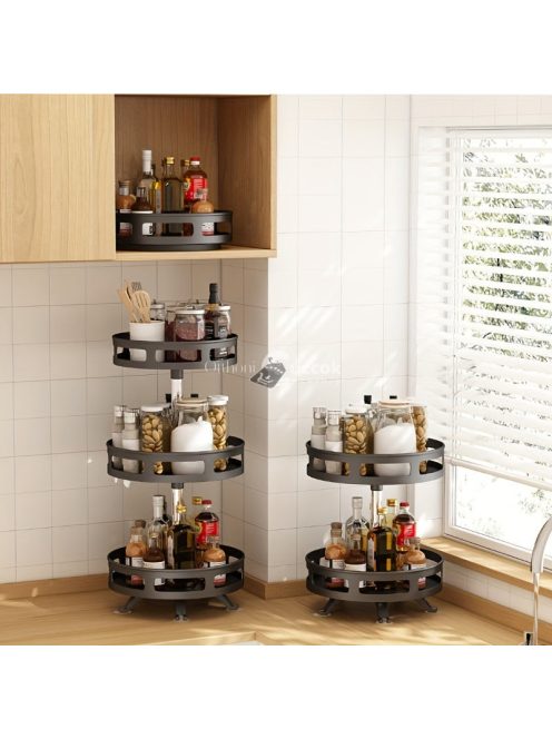 3 szintes többcélú forgó konyhai eszköz rendszerező