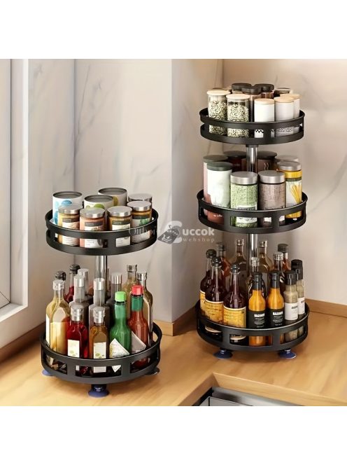 3 szintes többcélú forgó konyhai eszköz rendszerező