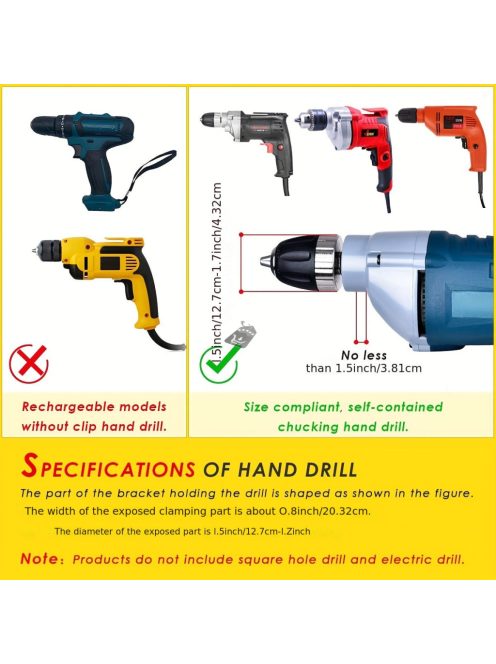 Könnyen Szerelhető Négyzet Alakú Lyukfúró Adapter