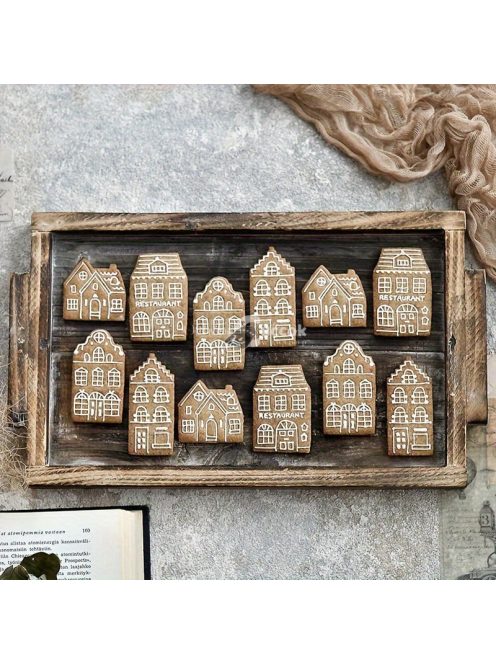 Retro norvég házikó forma karácsonyi és halloweeni sütéshez