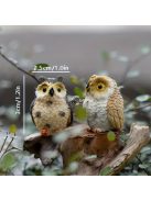 Miniatűr gyanta bagoly dekoráció szett
