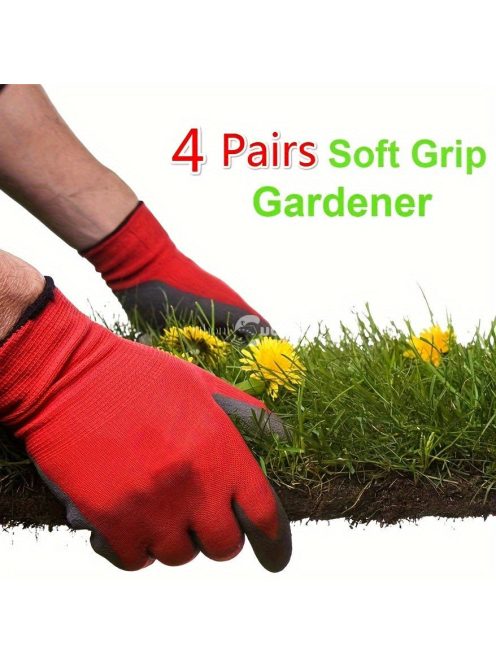 Multifunkcionális munkakesztyű gumibevonattal, csúszásmentes fogással kertészkedéshez és szereléshez