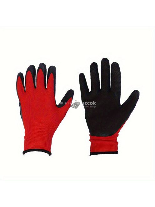 Multifunkcionális munkakesztyű gumibevonattal, csúszásmentes fogással kertészkedéshez és szereléshez