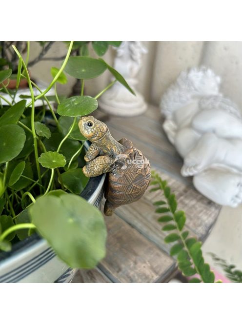 Rusztikus gyanta teknős szobor