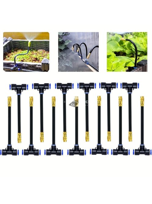 5 csomagos csepegtető párásító fúvóka készlet 8 hüvelykes rugalmas tömlővel