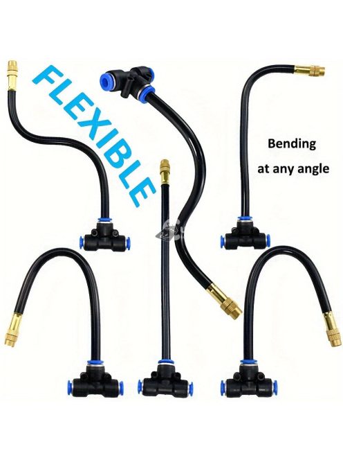 5 csomagos csepegtető párásító fúvóka készlet 8 hüvelykes rugalmas tömlővel