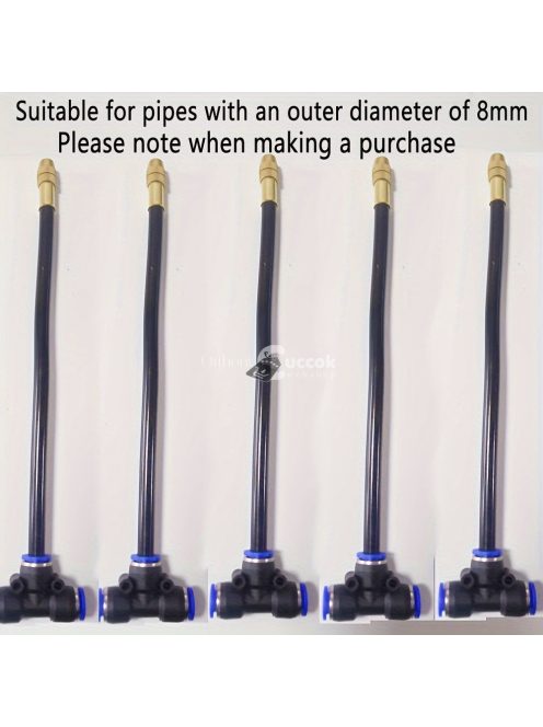 5 csomagos csepegtető párásító fúvóka készlet 8 hüvelykes rugalmas tömlővel