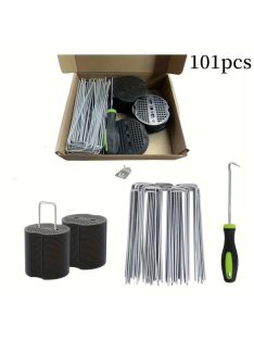   101 darabos horganyzott gyomirtó szövet készlet fűszögekkel