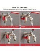 Kiváló minőségű rozsdamentes acélból készült, kettős kivezetésű kerti csap