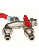 Kiváló minőségű rozsdamentes acélból készült, kettős kivezetésű kerti csap