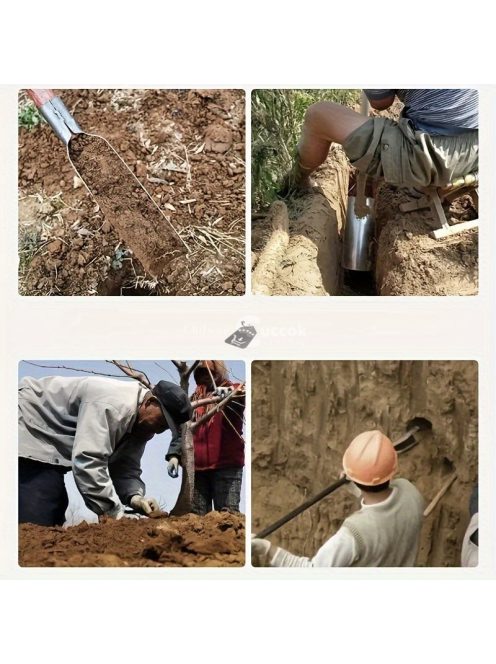 Strapabíró mangánacél kézi ásó ívelt kialakítással