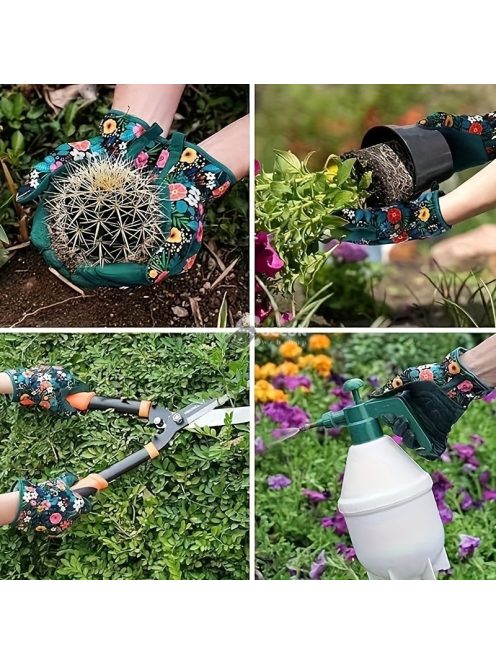Virágmintás poliészter kerti kesztyű