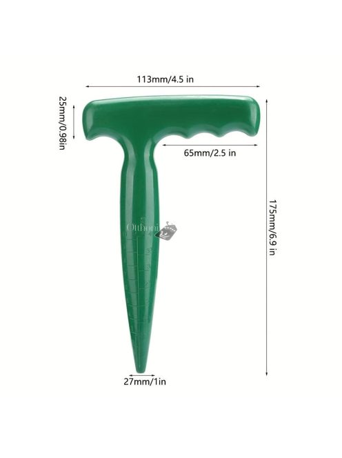 Tartós Zöld Kézi Talajfúró - Ideális Palántákhoz, Ültetéshez és Átültetéshez