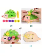 a sünis fűzőtábla, fűzős cipőfűző játék, finommotorika fejlesztés