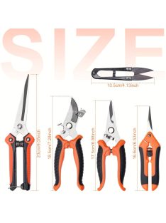  5 darabos Ergonomikus Kerti Szerszámkészlet Rozsdamentes Acél Metszőollóval, Magas Minőségű Pengékkel és Tárolótáskával