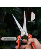 5 darabos Ergonomikus Kerti Szerszámkészlet Rozsdamentes Acél Metszőollóval, Magas Minőségű Pengékkel és Tárolótáskával