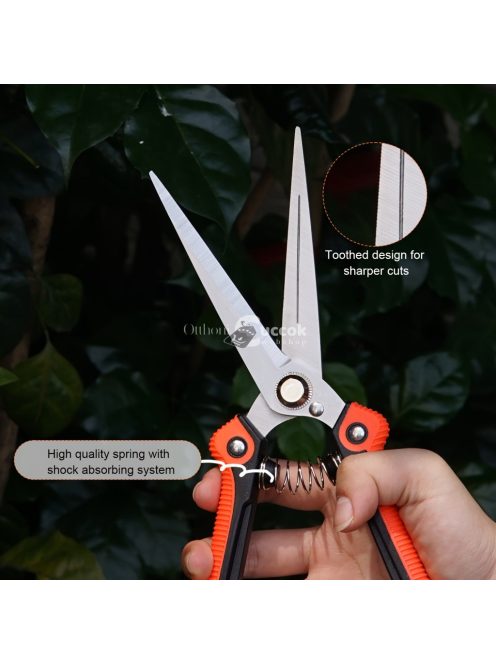 5 darabos Ergonomikus Kerti Szerszámkészlet Rozsdamentes Acél Metszőollóval, Magas Minőségű Pengékkel és Tárolótáskával