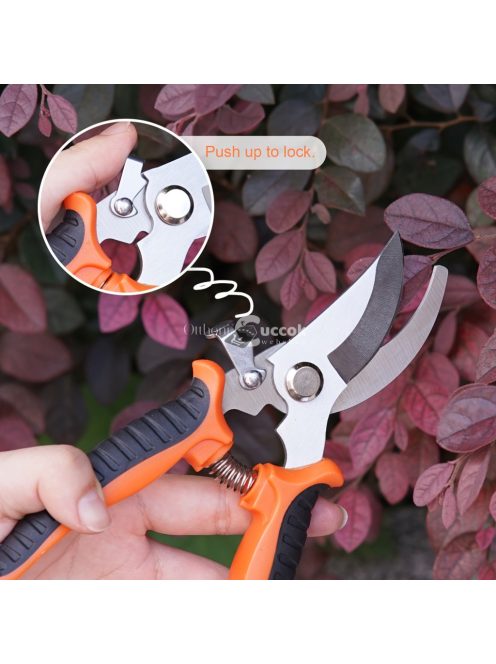 5 darabos Ergonomikus Kerti Szerszámkészlet Rozsdamentes Acél Metszőollóval, Magas Minőségű Pengékkel és Tárolótáskával