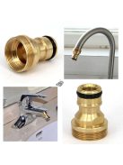 Sárgaréz gyorscsatlakozású kerti locsolócső csaptelep adapter