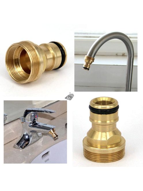 Sárgaréz gyorscsatlakozású kerti locsolócső csaptelep adapter