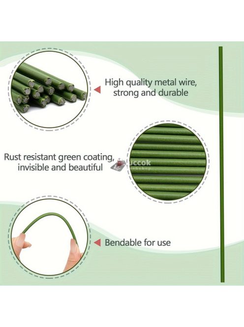 10db Zöld Hajlítható Növénytámasz Bot