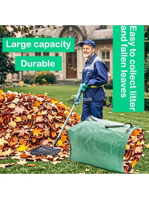 PP anyagból készült, nagy kapacitású, többször használható kerti hulladékzsák