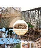 Sárgásbarna rattan és fonott fonálháló