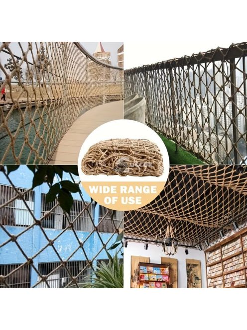 Sárgásbarna rattan és fonott fonálháló