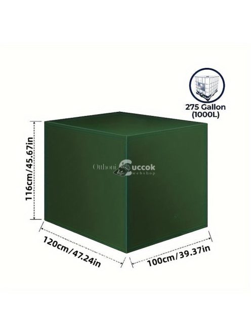 1000L Kültéri IBC Víztartály Fedél - Időjárásálló, Porálló és Hőálló Cipzárral