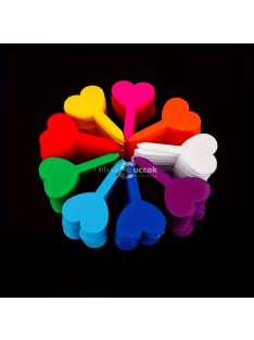 50 Szív alakú műanyag növény jelölő címke