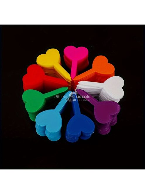 50 Szív alakú műanyag növény jelölő címke