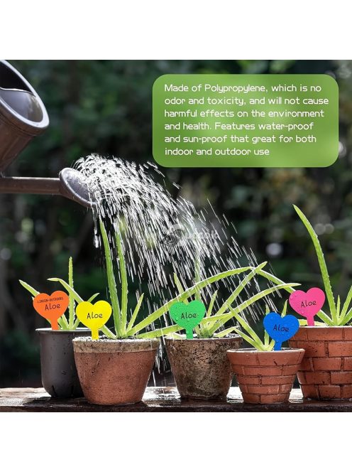 50 Szív alakú műanyag növény jelölő címke