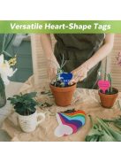 50 Szív alakú műanyag növény jelölő címke