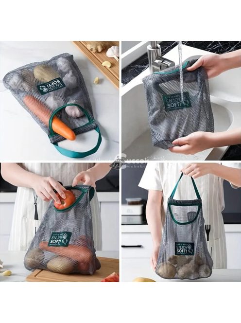 Poliészter hálós bevásárló tárolótáska