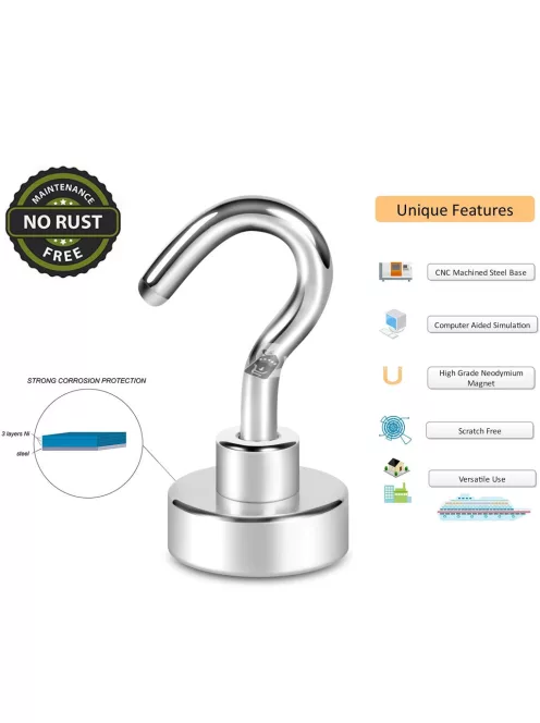 10 darabos szupererős neodímium mágneses horgok